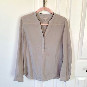 Banana Republic Gray Silk Blouse